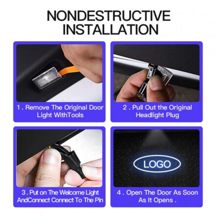 Set Of 2 Dodge Charger Door Projector Light - Car Door Sills